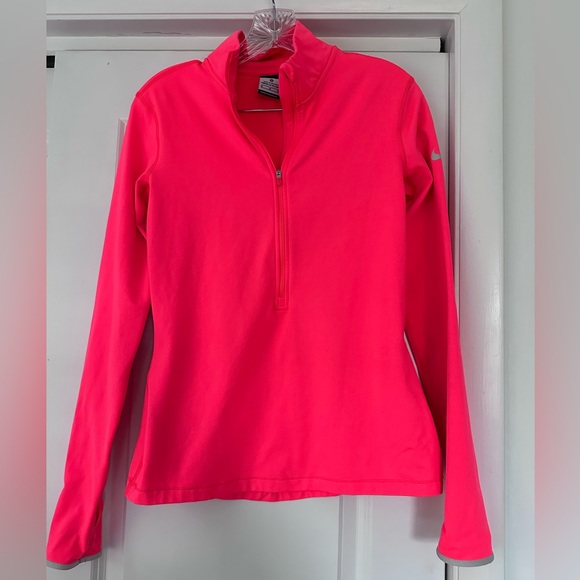 Nike Tops - Nike Dri-Fit Women's Vibrant Pink Quarter-Zip Sweatshirt
